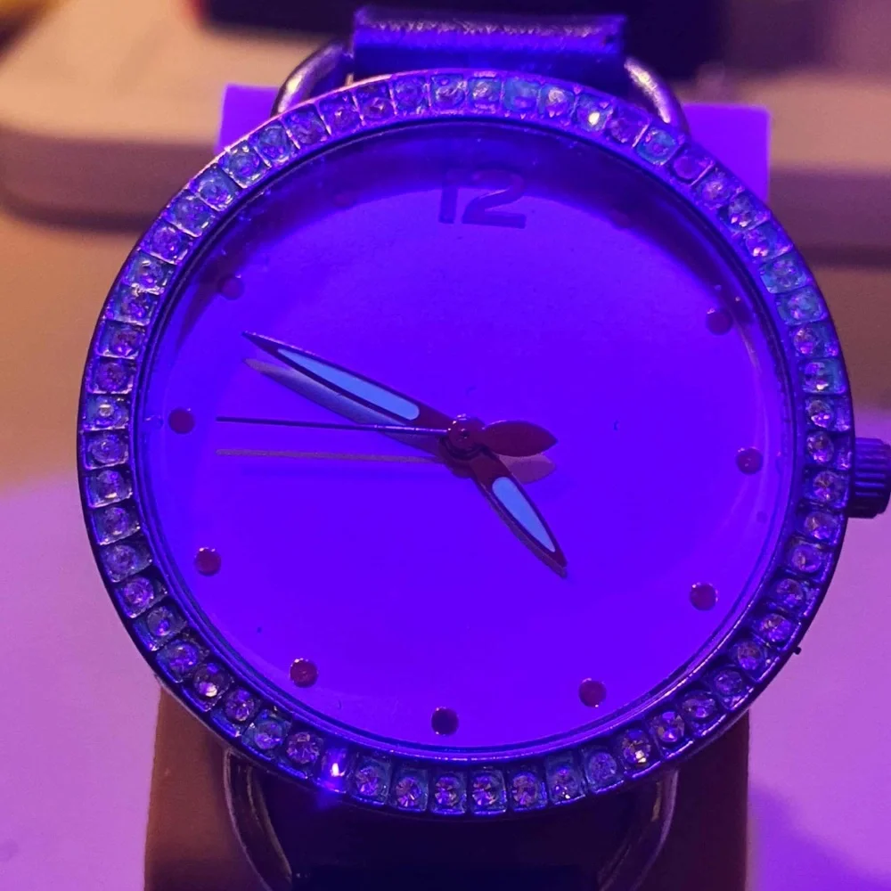 🦋10/$20🦋 Silver/Black Rhinestone Leather Women's Watch